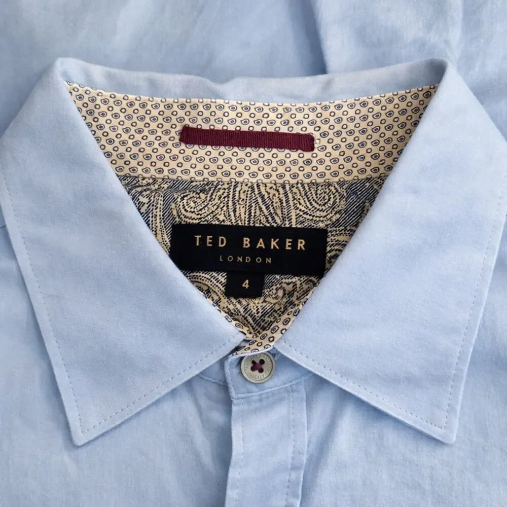 Ted Baker London Light Blue Button Down Shirt | Men’s Size 4 | Tailored Cotton